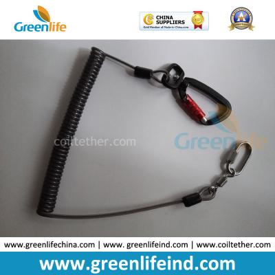 Heavy Duty High Pulling Steel Spring Leash w/Lock Hook&Ring