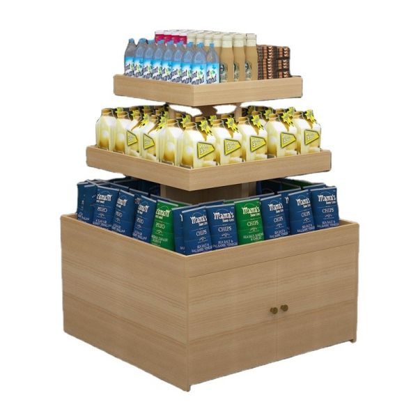 Stacking Racks Shelves Round White Wood Riser Display Shelf for Store Display Stand