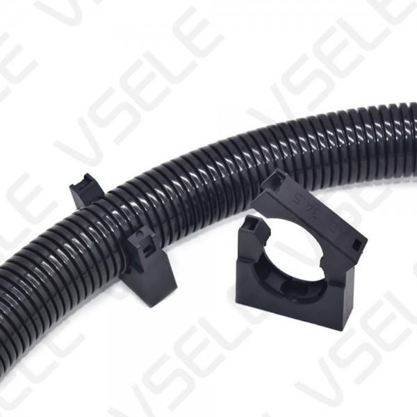 Wave Tube Industrial Cable Ties / Plastic Corrugated Pipe Fixing Bracket Pipe Holder