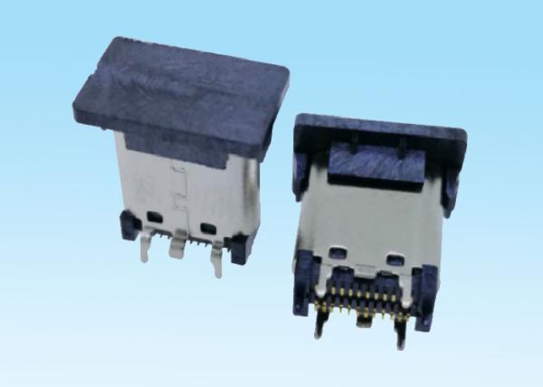 Female Head Vertical Type C Micro USB Connector Withstand 10000 Repeated Insertions