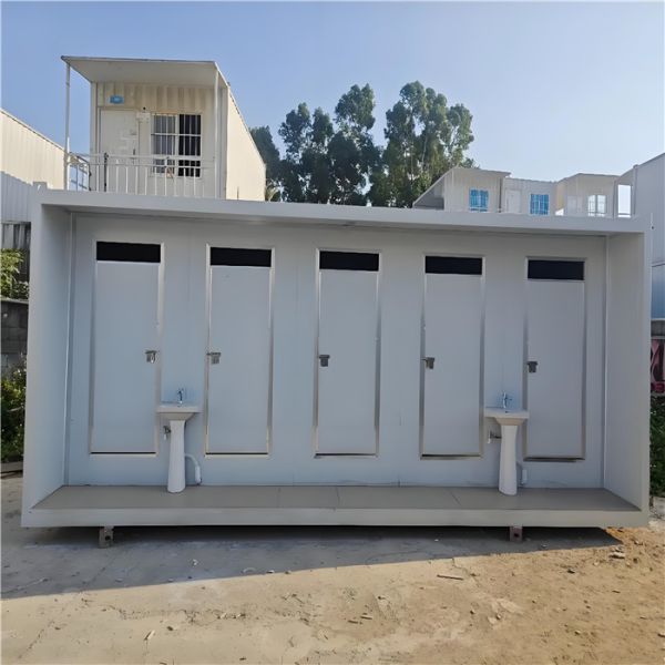 Galvanized Rust Resistant Steel Frame Mobile Toilet Container for Outdoor Use