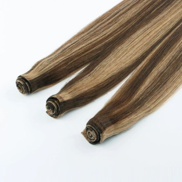 0.300kg Package Weight Hand-Tied Russian Virgin Remy Hair Weft Extensions Tangle-Free