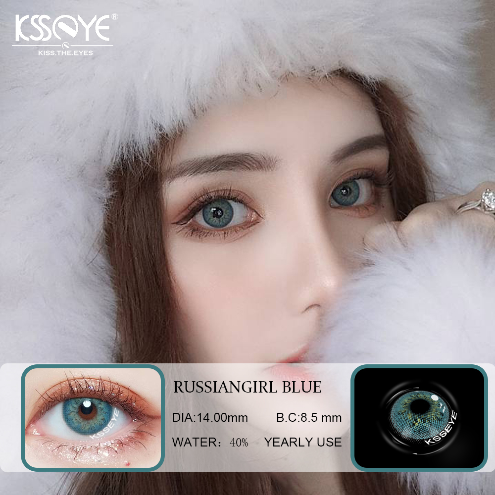 Контактные линзы цвета русской девушки естественные со случаем контакта