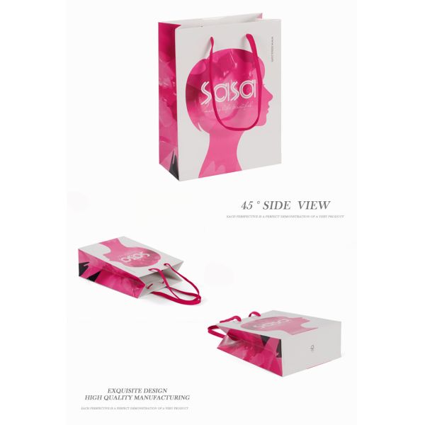 Paper Gift Bags With Handles , Retail Carrier Bags Customized Brand Name