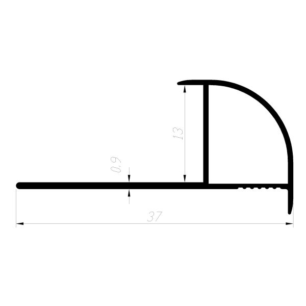 Gold 6063 Aluminium Tile Trim Round Shape Metal Edging Decoration