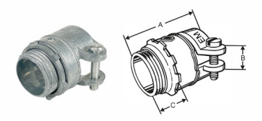 Цинк соединитель коробки выжима 3/4 дюймов прямой тип соединитель гибкого трубопровода
