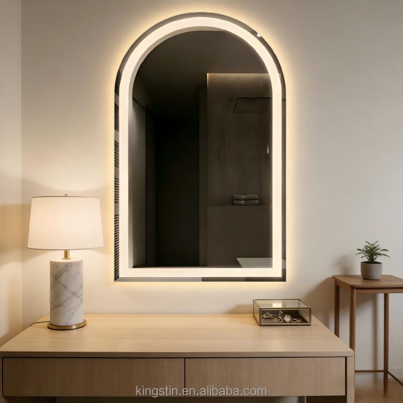 Kingstin LED Backlit Mirror - Dimmable Anti-Fog Vanity Mirror for Bathroom & Makeup Vanity