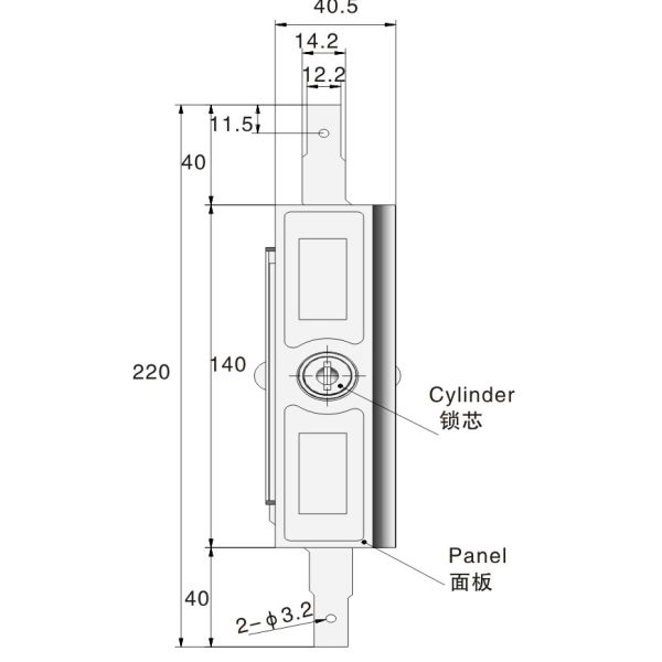 Electrical Panel Board Garage Door Lock Black Powder Coated