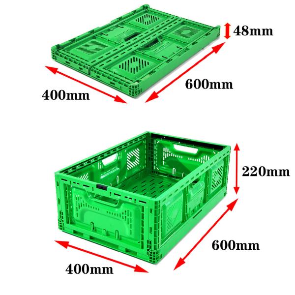 Collapsible Stackable Plastic Crate for Easy Transportation of Agricultural Goods