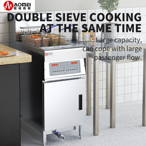 FEF-101 Промышленный электрический фритюрник из нержавеющей стали с компьютером и фильтром для масла