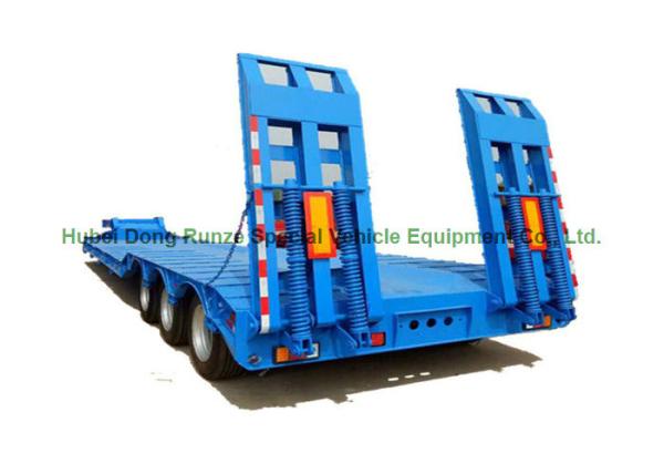13m  Low Price Low Bed Truck Trailer 3 Axle 3m Width  45 - 60 ton