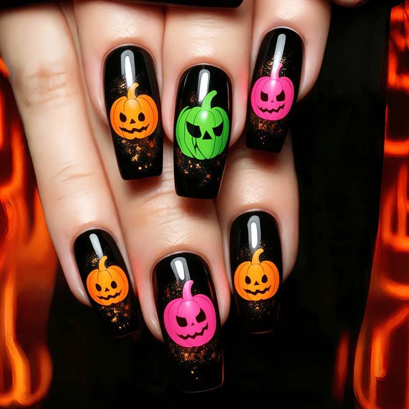 Gothic Halloween Holiday Artificial False Nails Wholesale Spider Web Bat
