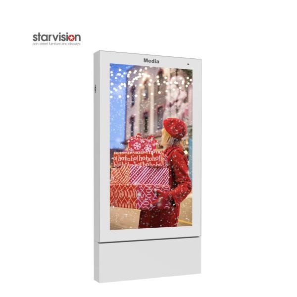 3840x2160 4K Publicidad Outdoor Digital Totem Floor Mount Lcd Display IP56