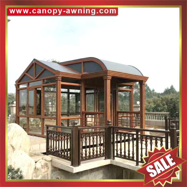 prefab outdoor solar villa garden gazebo glass aluminium aluminum sunroom sun room house sunhouse cabin enclosure kits