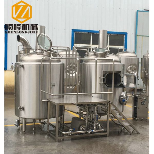 stainless steel craft brewing equipment with bottling and capping machine