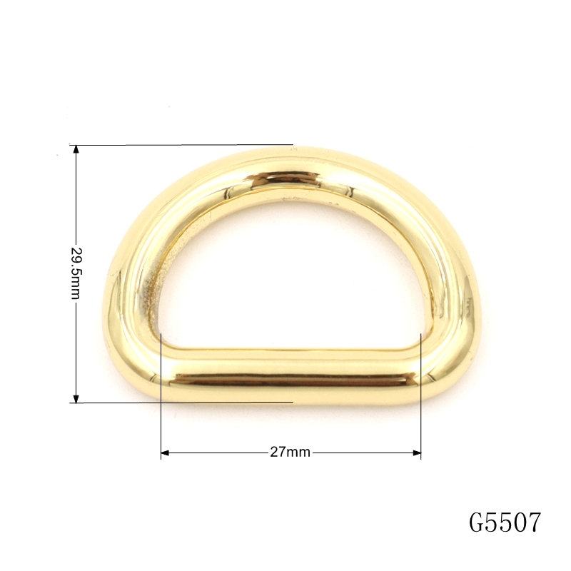 Gold Plated Collar D Ring 27mm D Ring For Bags Leather Strap
