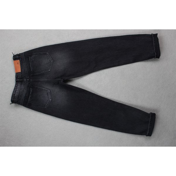 190cm 13oz Black Black Cotton Polyester Rigid Denim Fabric For Jeans