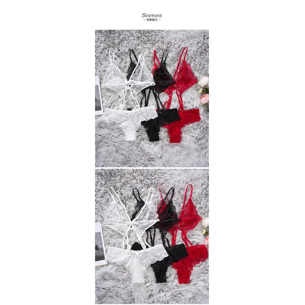 Wholesale Women  Lace Sexy Bra Set Beautiful Back Cross Lingerie Sexy Ladies One-piece Underwear Set