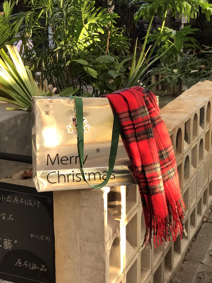 Personalizado de la tarjeta de plata Ins estilo Navidad cumpleaños bolso de regalo horizontal grande