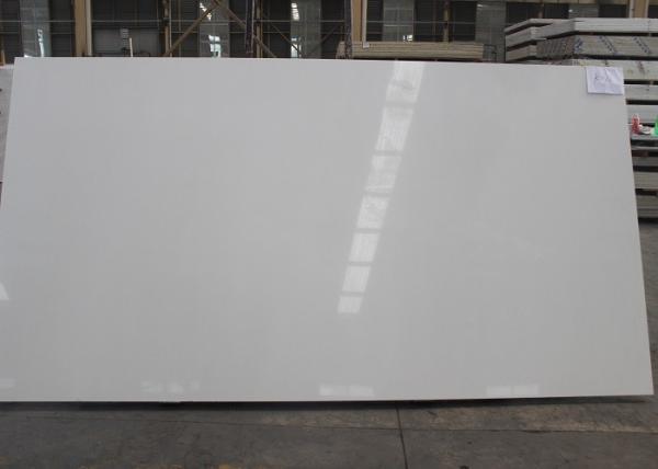 Gentle White Quartz Bathroom Countertops , Artificial Quartz Solid Surface Polished