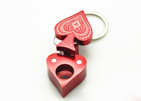 Cute Portable Aluminum Smoking Pipe Key Buckle Style 13*38mm Size
