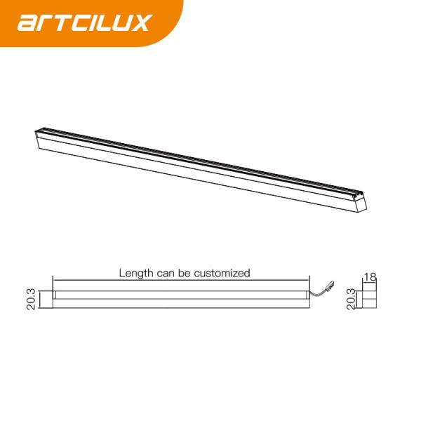 A2309.SJ2 Lumière à bande flexible avec PMMA Light Guide Rod 20.3*18mm Ra≥90 DC12/24V 5W/7.5W/10W SMD2835