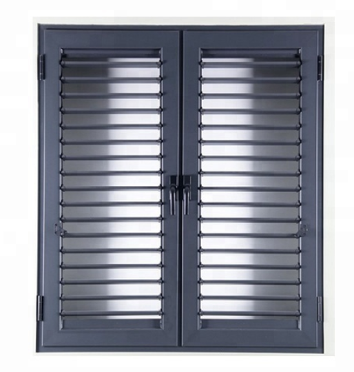 Internal Aluminium Louver Doors Swing Up And Down With Frosted Glass Panels