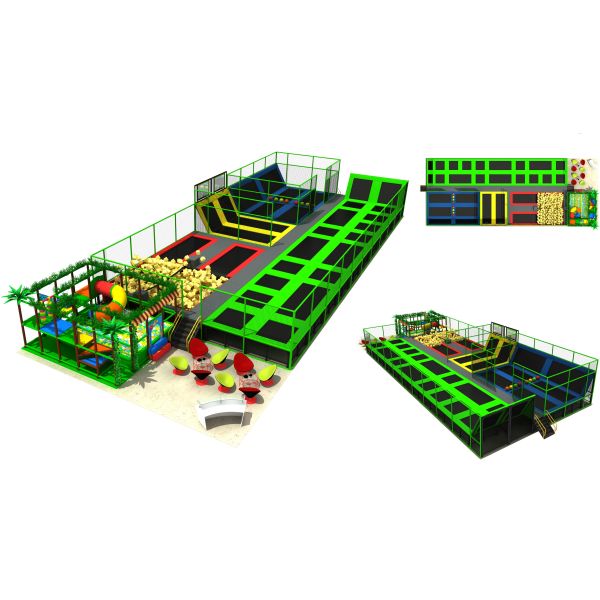 332 M2 Indoor Trampoline Park Kid Ninja Warrior Obstacle Course/ Adults Indoor Playground