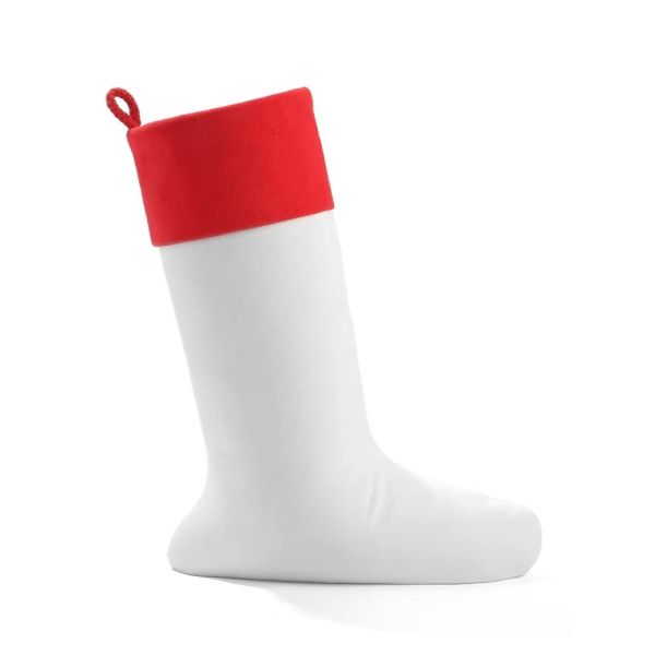 Sublimation Xmas Decorations Personalized Charpie Sublimation Blank Christmas Stockings With Red Cuff