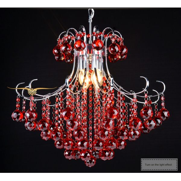 Coloured metal crystal chandelier for indoor home lighting (WH-MI-67)