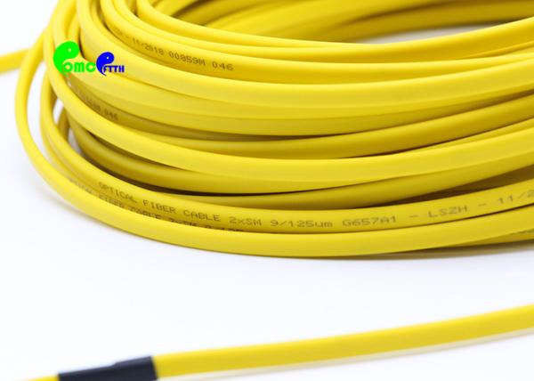 Flat Duplex Fiber Optic Patch Cables LC UPC - SC UPC Single Mode 9 / 125 SM DX 10m LSZH Jumper