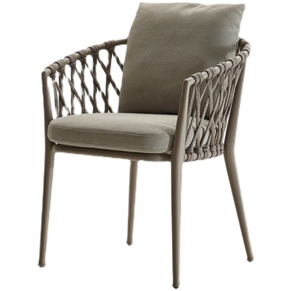 All Weather Aluminum Rope Wicker Weave Outdoor Furniture Patio Restaurant Cafe Garden Chairs for Dining