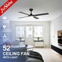 LED à distance noire ventilateurs de plafond silencieux de moteur de 52 pouces pour la vie/salle à manger de chambre à coucher