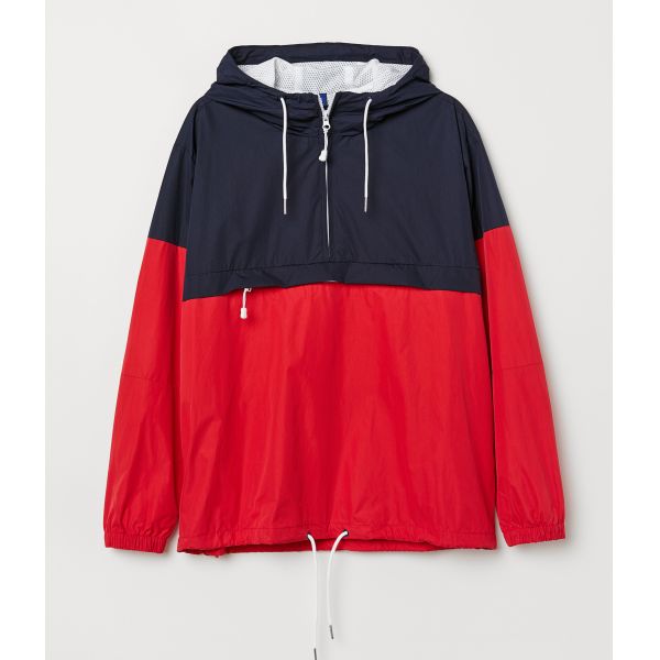 Waterproof 100% Polyester Fiber Lightweight Windbreaker Jacket Pullover Hooded