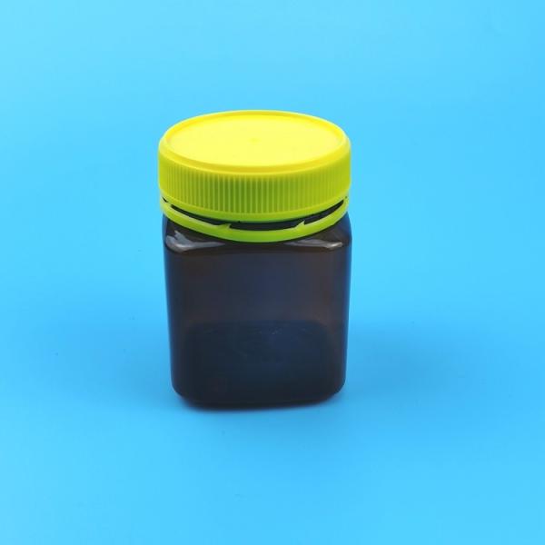 320ml Medicine Plastic Food Jars Square Honey PET Bottle With Tamper Evident Cap