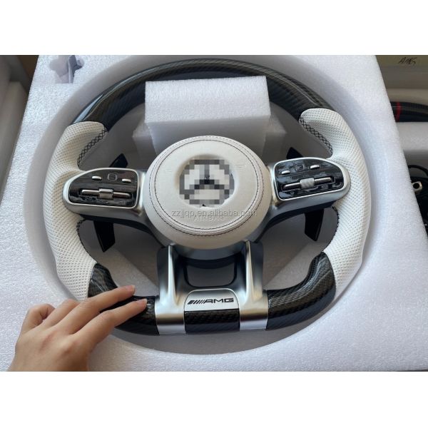 Mercedes-Benz Old Model AMG Carbon Fiber Steering Wheel 55cm Diameter Nappa Leather