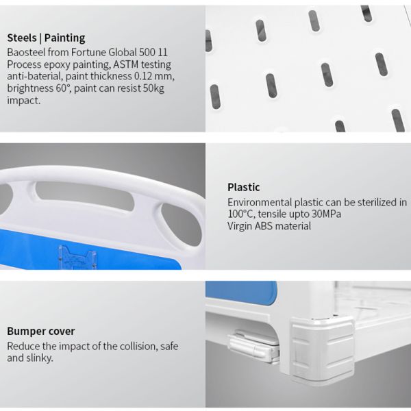 Economic Single Function Adjustable Medical Clinic Furniture Metal Folding Manual Patient Hospital Bed Manufacturers