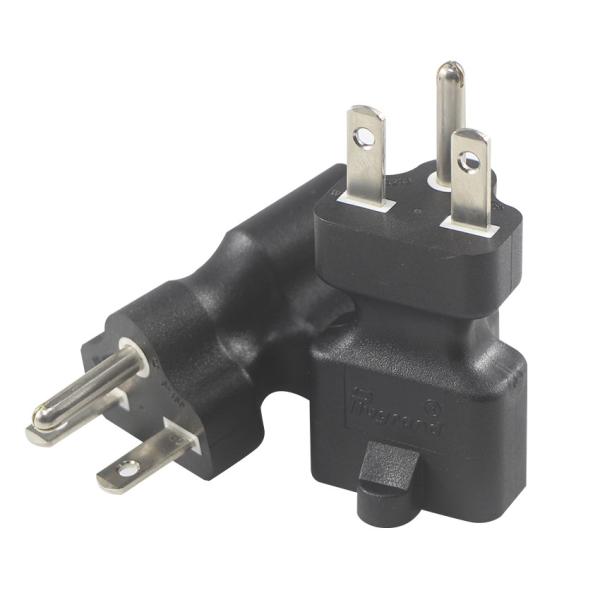 KUNCAN NEMA 5-15P to 5-15R 5-20R Power Adapter Black ABS