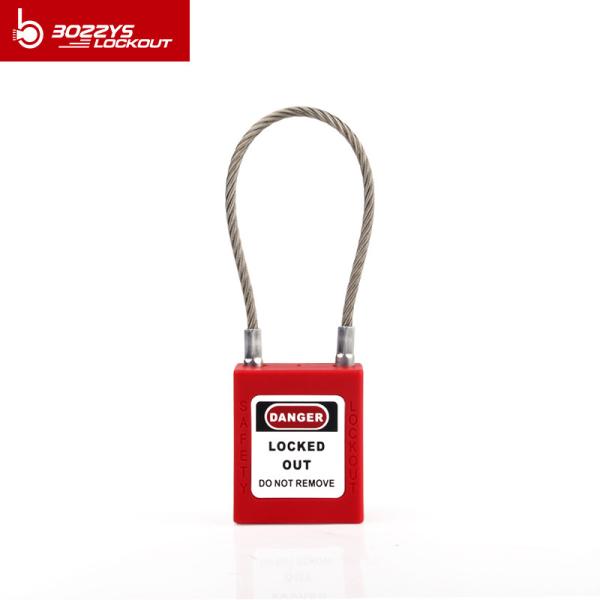 97.2G Safety Lockout Padlocks Red Color With Stainless Steel Wire Shackle