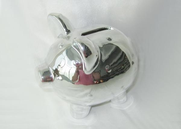 Electroplating Ceramic Piggy Bank / Ceramic Money Box For Adult Strong Dolomite