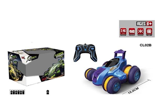 Rotation Yellow Blue 4WD Children's Play Toys  , 2.4G Stunt Remote Control Cars