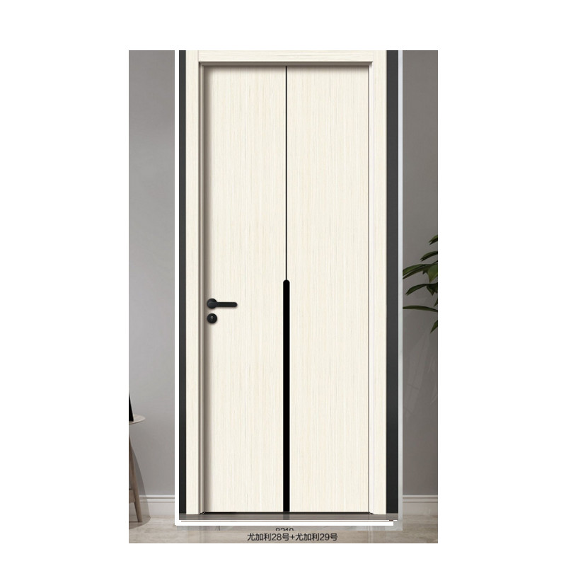China China Factory High Quality Luxury Interior Wooden Teak Wood Door Designs Plywood  Wooden Door PVC Plastic Interior Doors for House Room With Smart Lock with Smart Lock