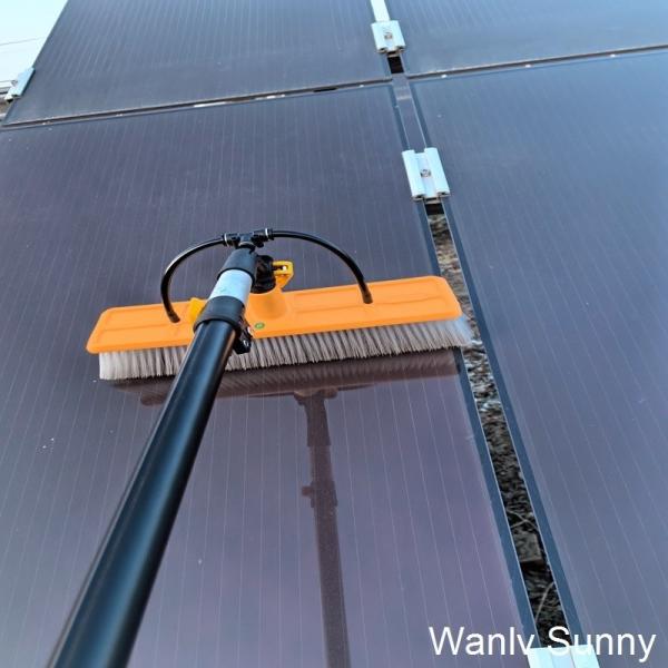 4.8 metros de água/lavagem a seco escova de pulverização manual para limpeza de painéis solares janelas portas e outdoors