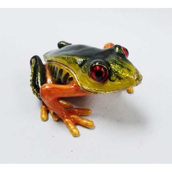 Frog diamond decoration trinket jewelry box petwer metal jewelry box for jewelry