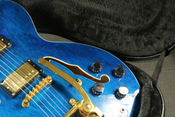 High Quality blue quilted maple top fretboard binding 6string hollow body 335 345 325 hollow guitar Guitar