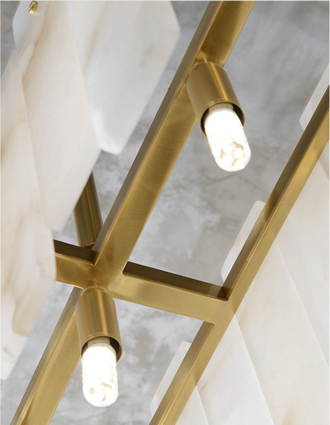 Железные фонари Scagliola High End Pendant с мраморным навесом