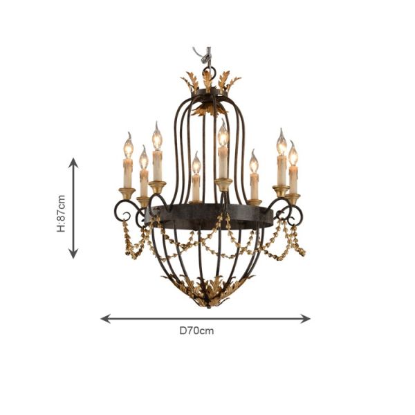 Antique french wrought iron chandelier for Indoor home hotel pendant lights (WH-CI-45)