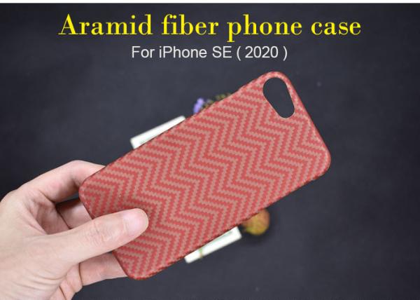 Caixa real do telefone da fibra de Aramid do estilo alaranjado da textura da cor M para o SE do iPhone