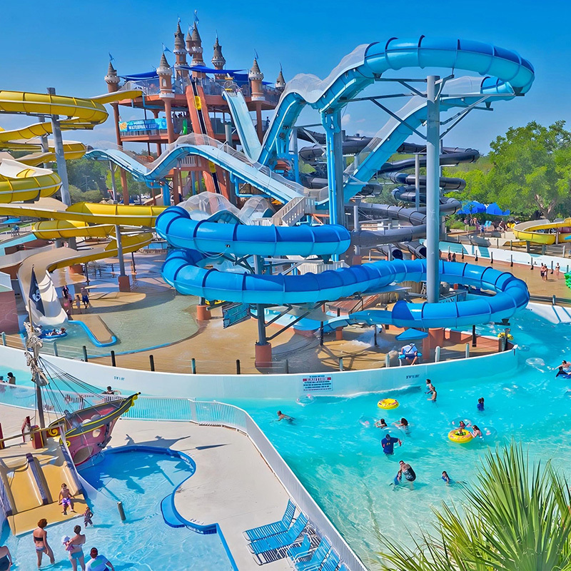 Fiberglass 304 Steel Looping Water Slides Thrill Slide Water Park Equipment Spiral Water Slide Body Raft