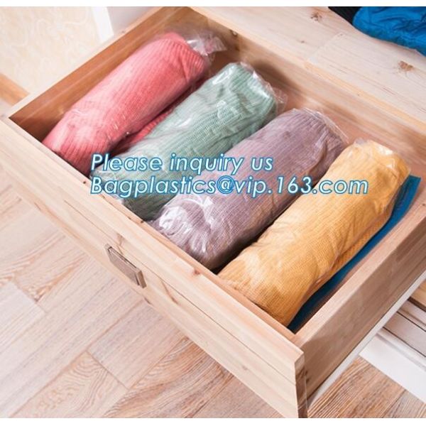 vacuum seal storage bags for down jacket coats, hand rolling vacuum bag for travel, Compress Vacum Packing Bag, bagplast